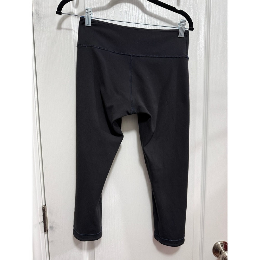 Lululemon Wunder Under Crop Reversible Leggings Black Electric Blue Size 6 - Picture 3 of 16